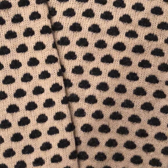 Freeway wool blend boxy sweater in tan with black dots L XL 1X - Picture 7 of 11